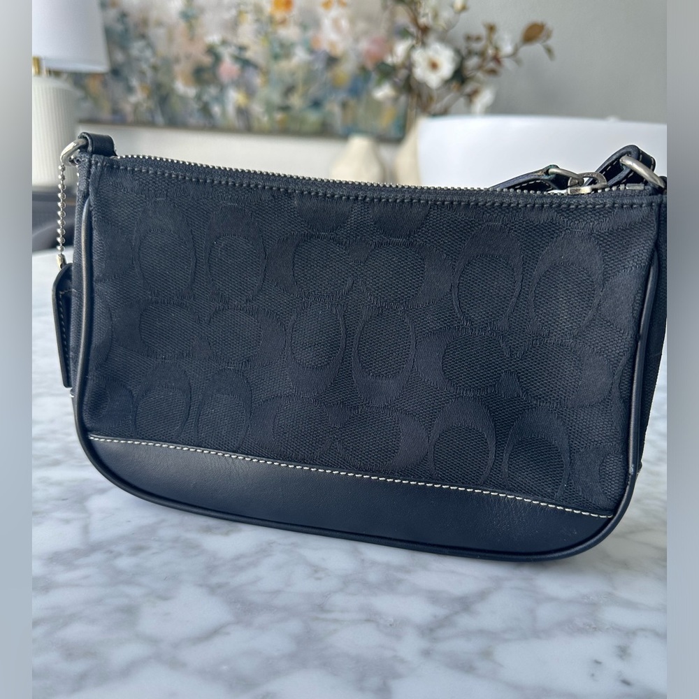 Vintage Y2K Coach Signature Black Demi pouch purse
